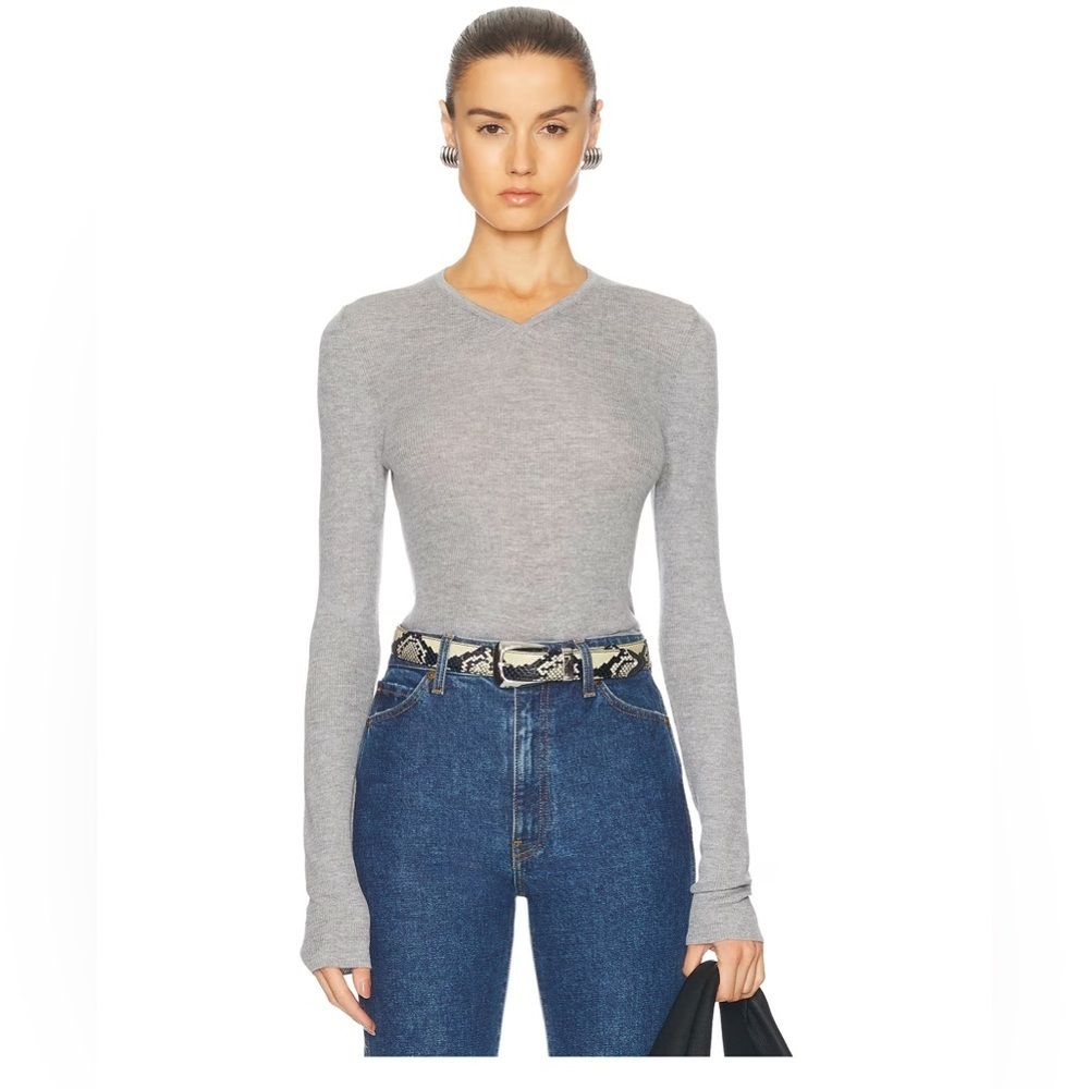 Khaite Tania Top in Mercury Gray Size XL